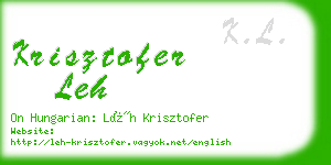 krisztofer leh business card